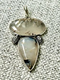 Prehnite Statement Pendant In Sterling Silver 