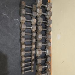 5lb Thru 60lb Metal Hex Dumbbell Set 