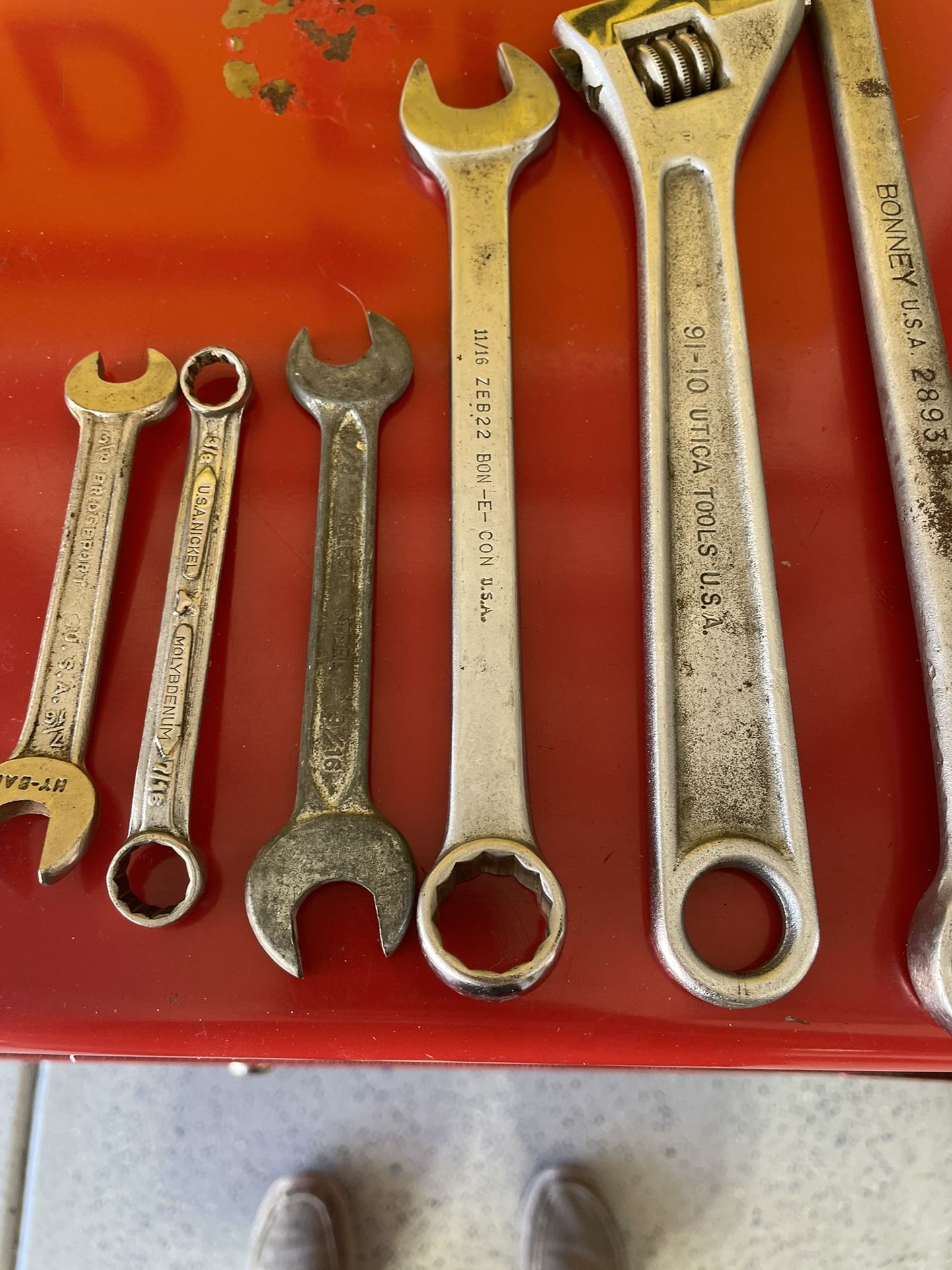 Vintage  Wrench Set And One Adjustable