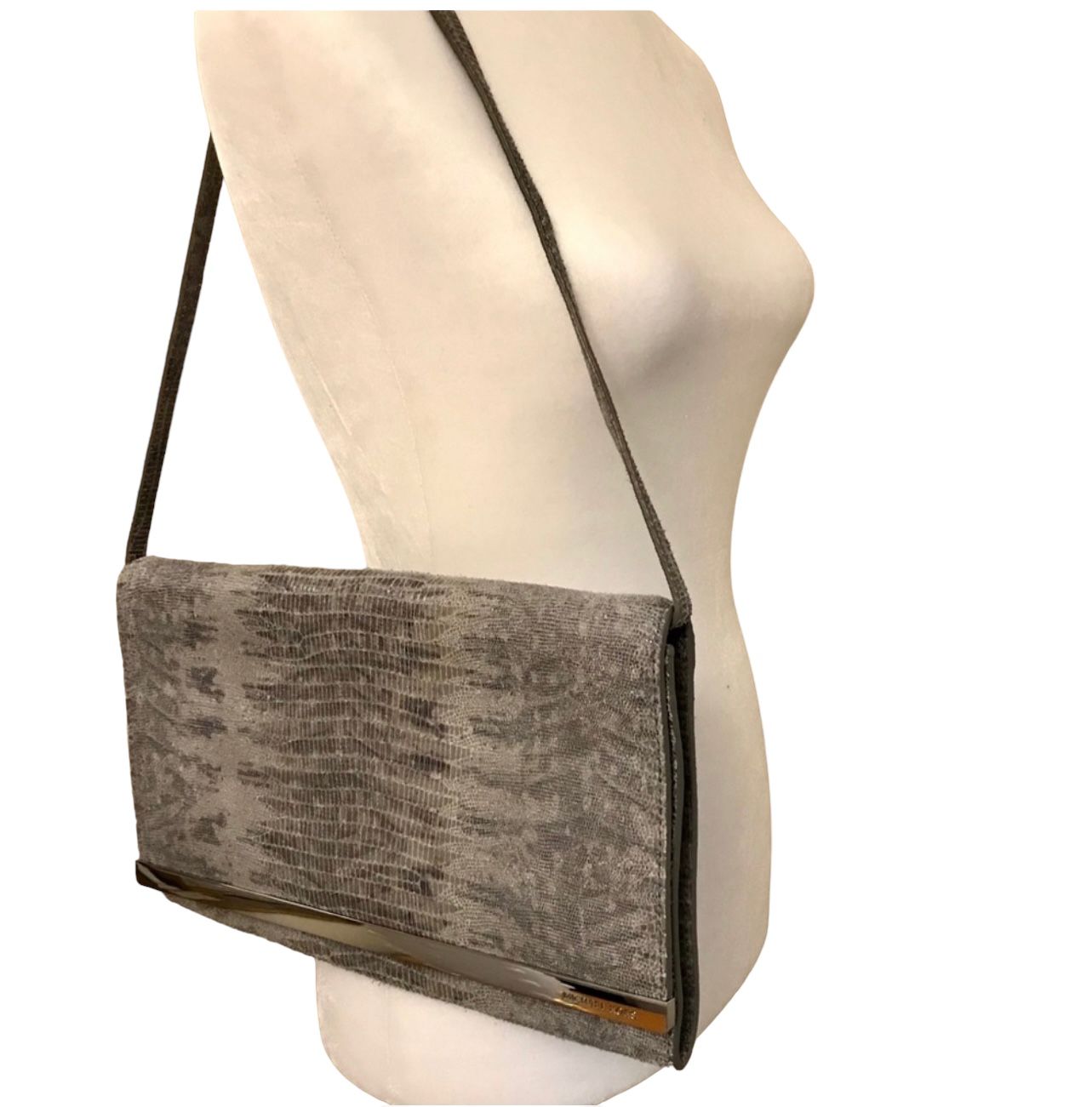 Michael Kors Collection Embossed snakeskin Leather Handbag, Clutch, Shoulder Bag