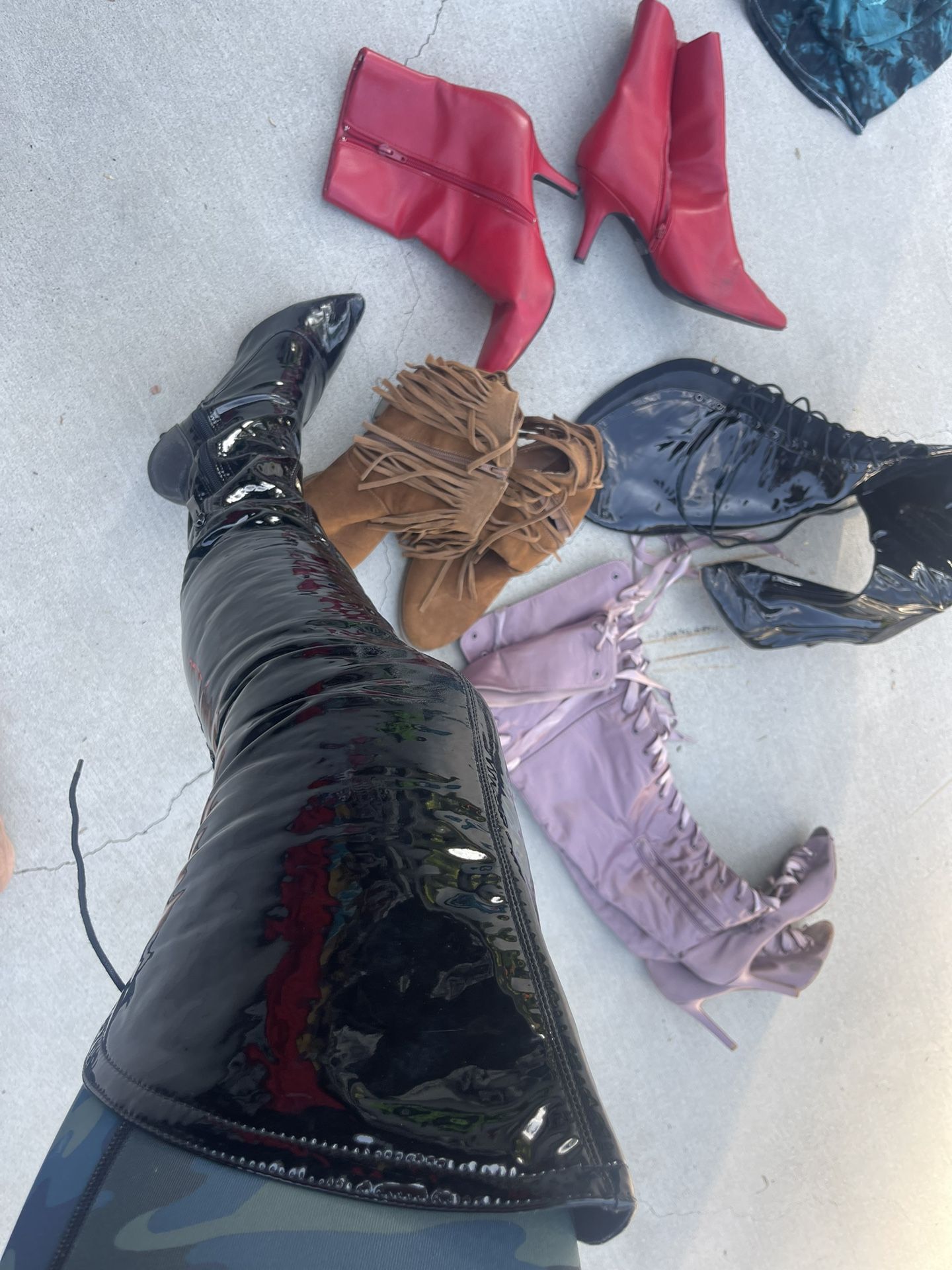 Black Thigh High Boots