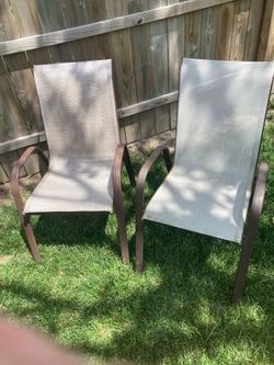 2 patio porch chairs high back