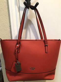 Lg Red Guess Handbag 