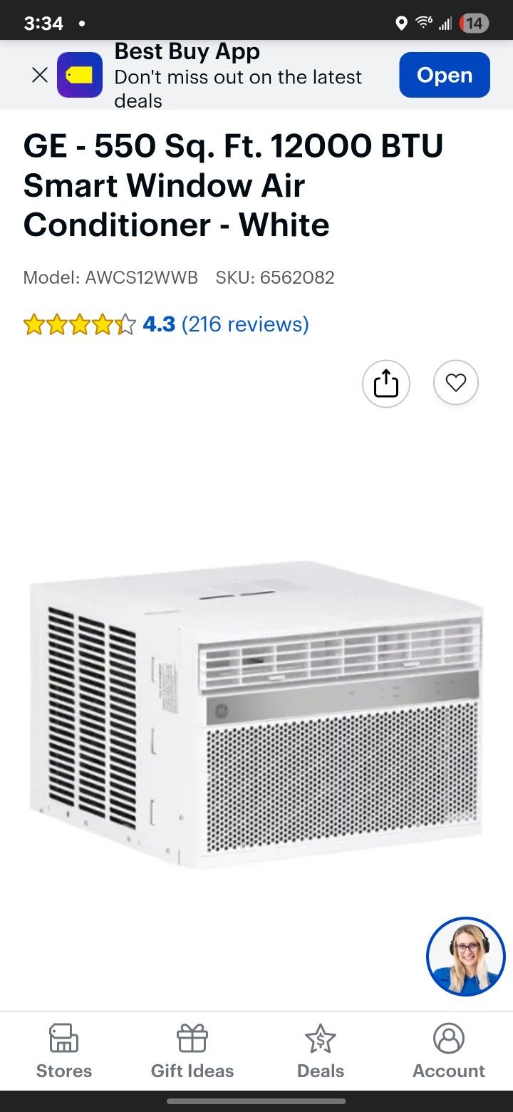 GE Appliances Air Conditioner 8000 BTU 