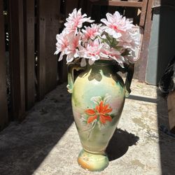 Vintage Tall Vase Floral 