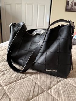 Coachtopia Black Leather Patchwork Handbag