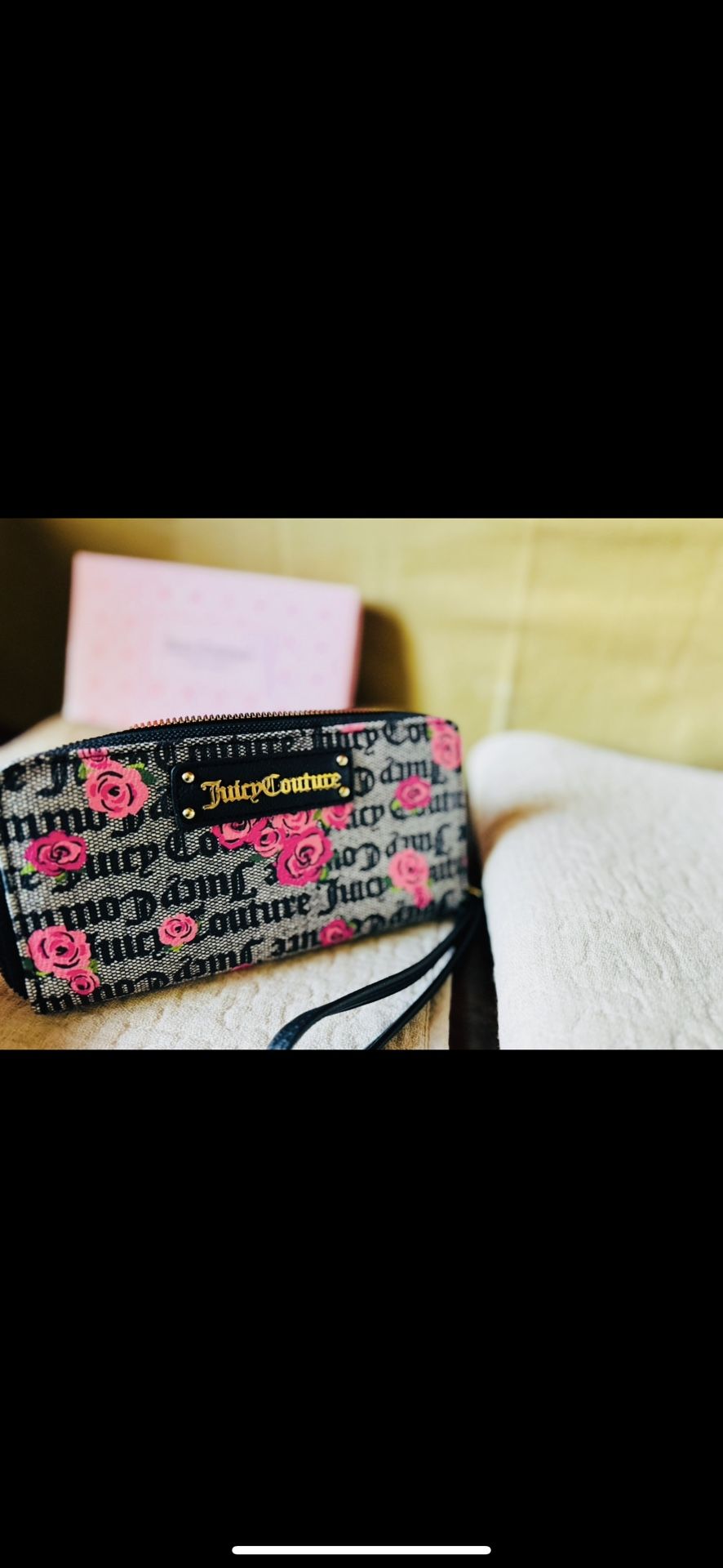 Juicy Couture Petal Stat Black Logo Wallet – Brand New w/ Box y2k