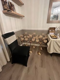 Black chair cover and Ivory chair sages