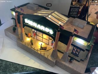 Menards O Scale Collectible Animated Store Building structure (contact info removed), all lights work with multiple light settings for large billboard