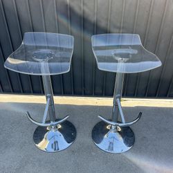 Two  Bar Clear Chairs