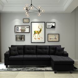 BRAND NEW SECTIONAL COUCH WITH CUP HOLDERS