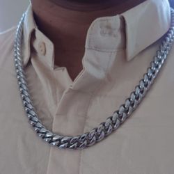 New 18k White Gold Filled Cuban Link Chain 