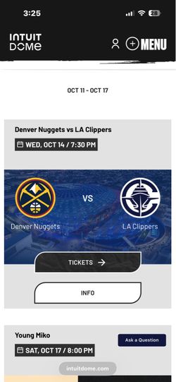 Intuit dome parking / Nuggets vs Clippers parking