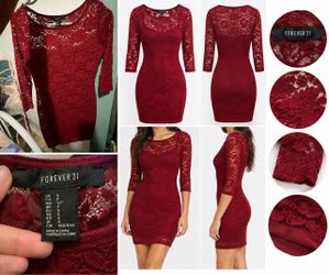Forever 21 Red Lace Bodycon Mini Dress