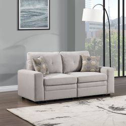 Leisure Space - Oceanside Modular Loveseat (Beige)