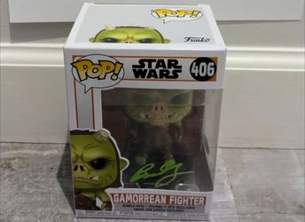AUTOGRAPHED Gamorrean Fighter Funko Pop Mandalorian Signed by Barry Hanley