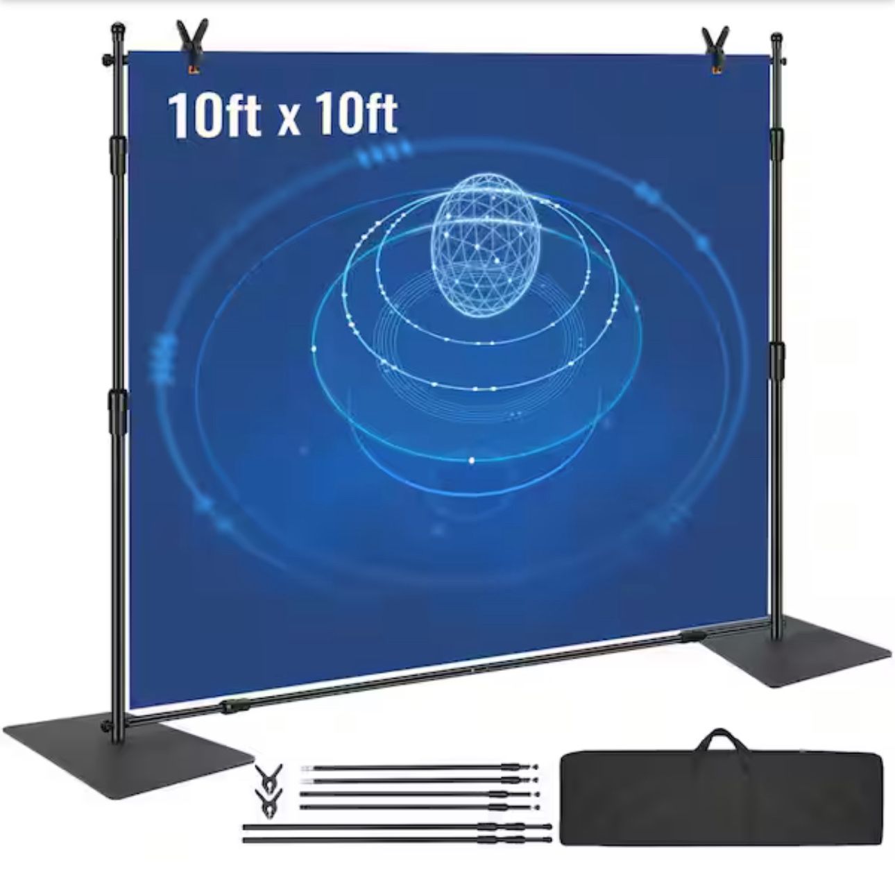 Backdrop Banner Stand 10 Ft x 10Ft Adjustable Display Backdrop Banner Stand
