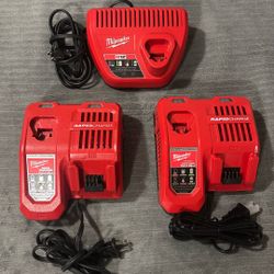 3 Milwaukee Chargers Each Sold Separately 