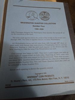 Whitman Washington Quarter Collection Folder 1988–2000