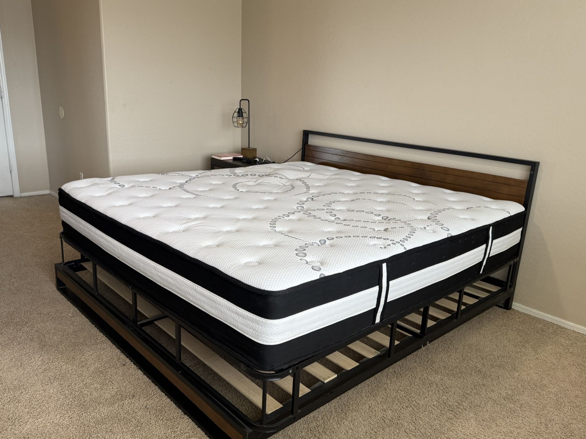 King Bed Frame, mattress , Box Spring