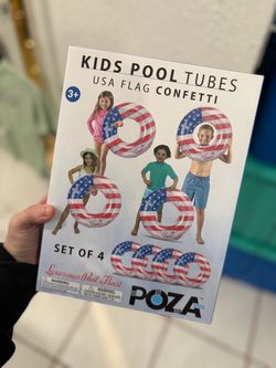 Poza Kids Pool Tubes USA Flag Confetti Set of 4