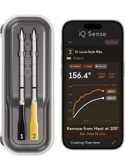 CHEF iQ Sense | Smart Wireless Meat Thermometer | 2 Ultra-Thin Probes | WiFi Unlimited Range | 1000°F Heat Safe | 5 Sensors | BBQ, Grill, Oven, Smoker