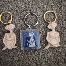 Official 1982 ET The EXTRATERRESTRIAL Universal Studios KEY-CHAIN Alien Extra Terrestrial