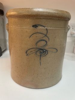 Antique Red Wing 3 Gallon Salt Glaze Stoneware Crock Cobalt Bee Sting 1800s