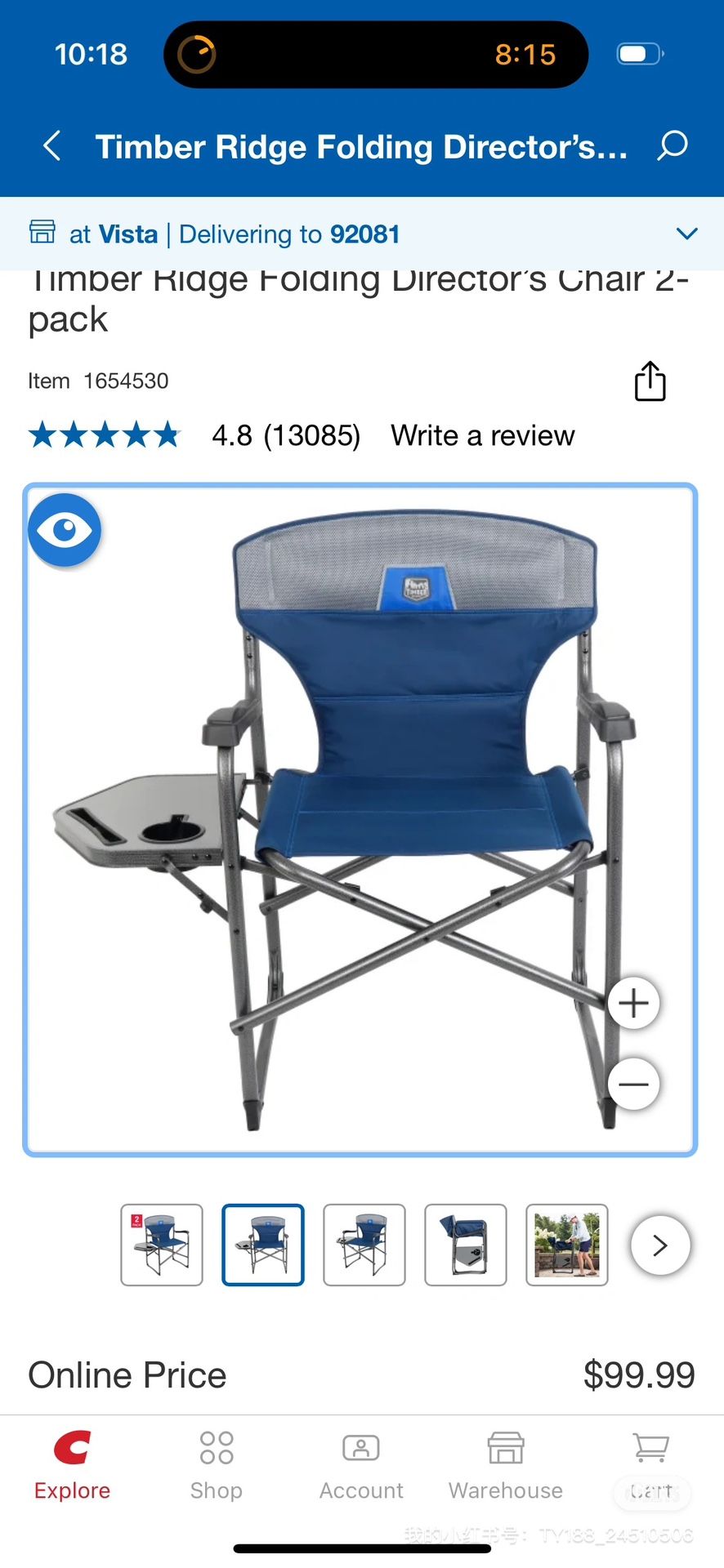 Timber Ridge Folding Director’s Chair 2-pack