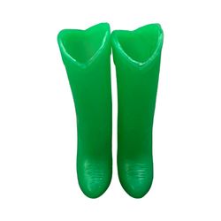 Vtg Squishy Mattel Barbie or Skipper Doll Size Boots - Neon Green