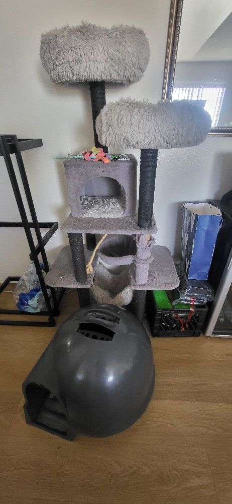 Cat Tree With Litter Box $60 Ono