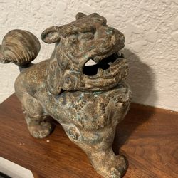 Antique Chinese Asian Brass Foo Dog