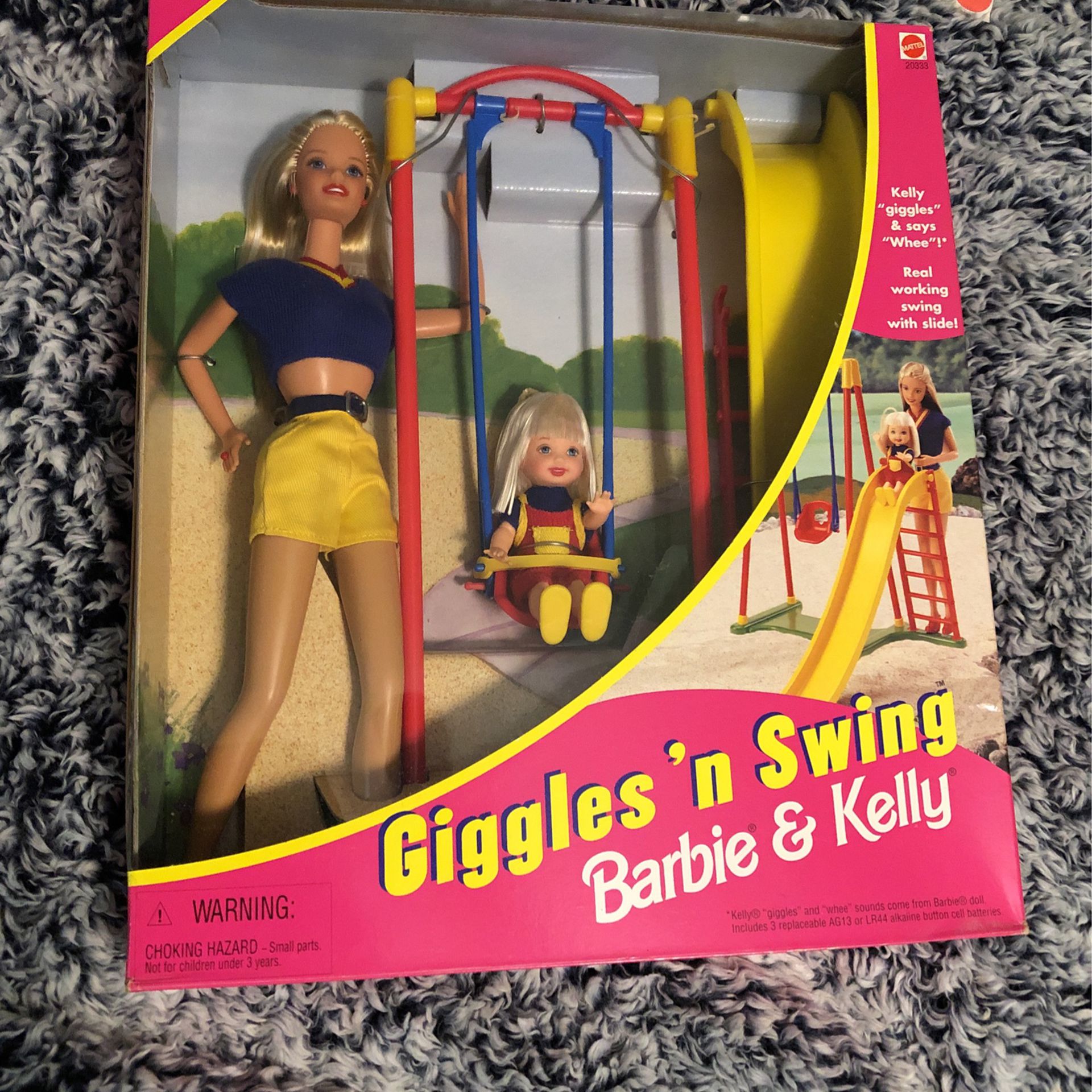 Barbie and Kelly giggles and swing set