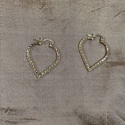 Gold Plated Over 925 Sterling Silver Heart Earrings