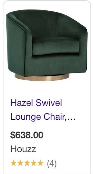 New! Deep Green Hazel Lounge Chair