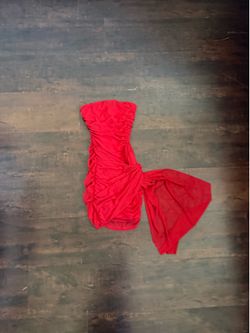 Windsor Red Ruched Strapless Mini Dress XS