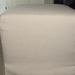 Lynwood slipcover cube ottoman Threshold