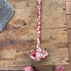 Red And White Speckled Enamelware Ladle