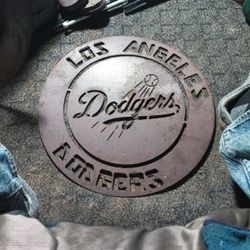 Metal Plates Of Dodgers And Oakland Raiders