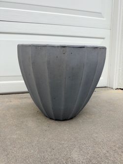 Large Grey Fluted Planter Pot