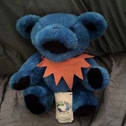 Rare Vintage 1990 Grateful Dead Liquid Blue Dancing Bear 12" Stuffed Plush Toy