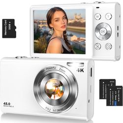 Digital Camera,Autofocus 4K Vlogging Camera for Photography with 32GB Card