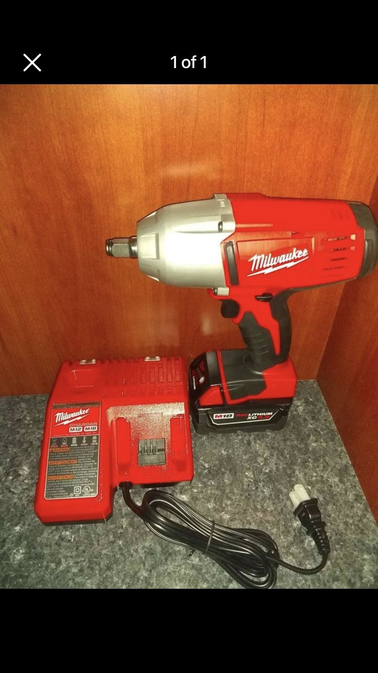 Milwaukee 1/2" Impact Wrench One Battery And Charger