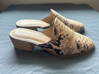 Snake Skin Slide Mules