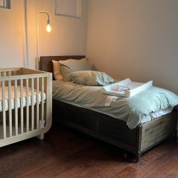 RESTORATION HARDWARE LOCKER STORAGE TWIN BED