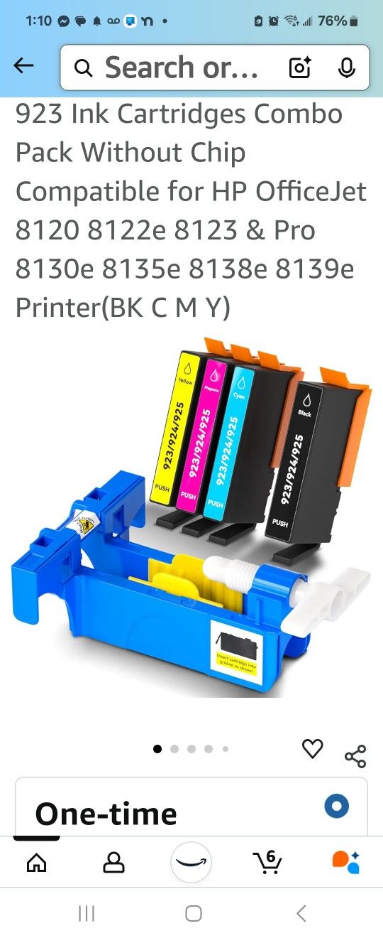 923 Ink Cartridge Combo Pack (Without Chip) for HP OfficeJet Pro 8130e 8135e 8138e 8139e and 8120 8122e 8123 Printers (Black C M Y)