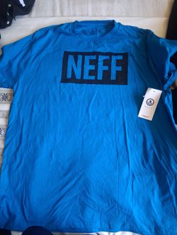 Neff Logo T-Shirt XL Blue New with Tags