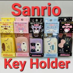 ☆IMPORTED☆Brand New In Box Sanrio Japan Key Holder Carrier Keyfob Keychain Zippered Helly Kitty My Melody Pompompurin Kuromi