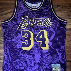 Shaquille O’Neal Los Angeles Lakers 1996-97’ Mitchell & Ness Year Of The Tiger Swingman Jersey NWT 