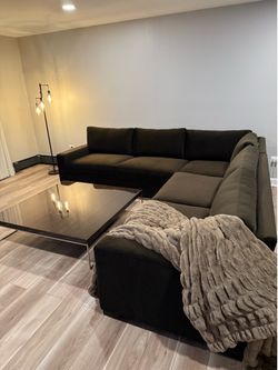 Quince Java performance velvet sectional